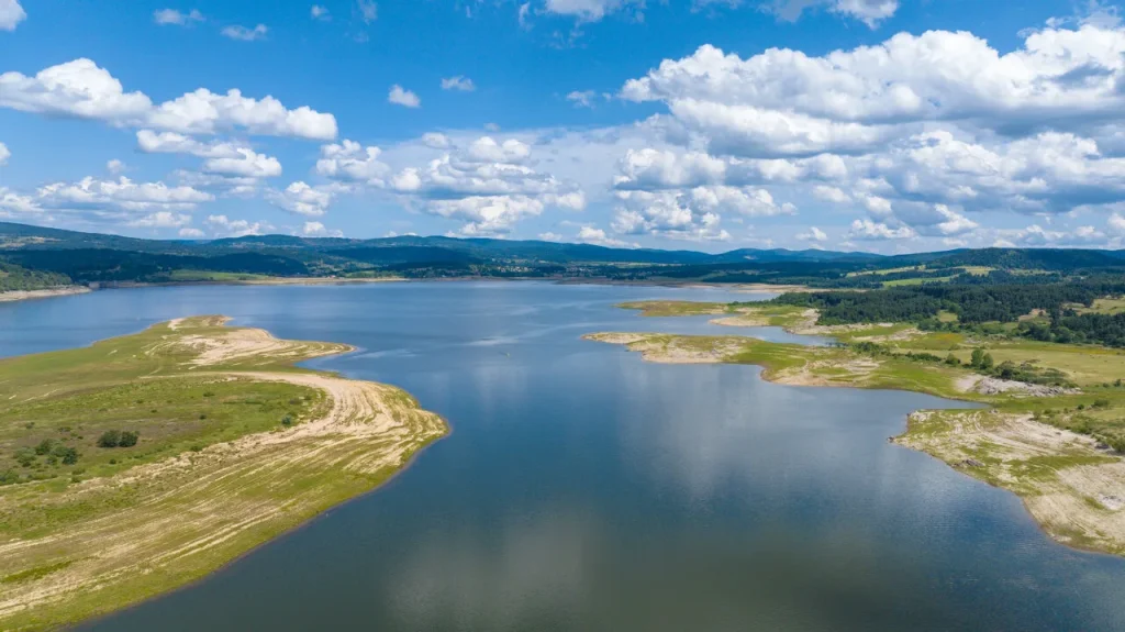 Aerial view of Lake Naussac