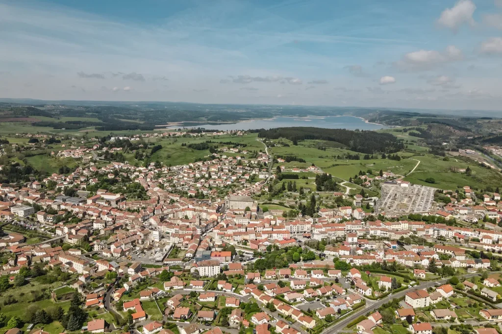 Aerial view of Langogne