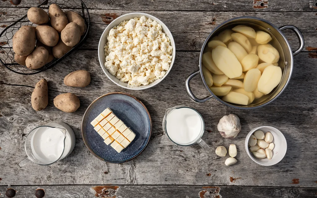 Ingredients for the aligot recipe