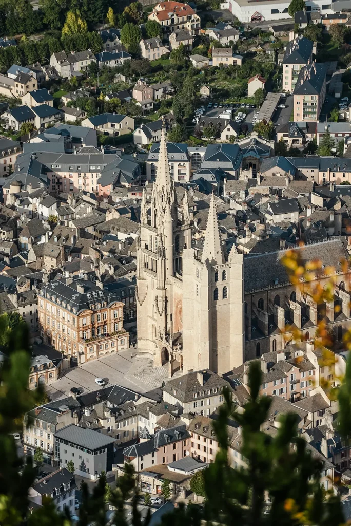 Aerial view of Mende Cathedral