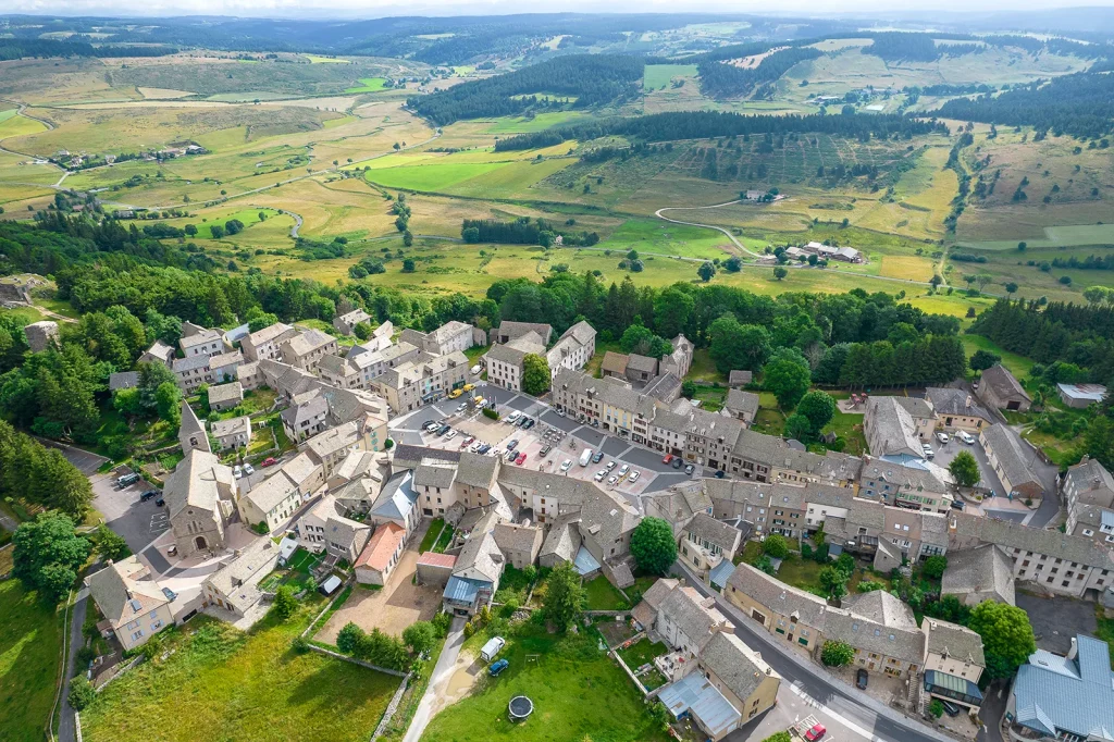 Aerial view of Châteauneuf-de-Randon