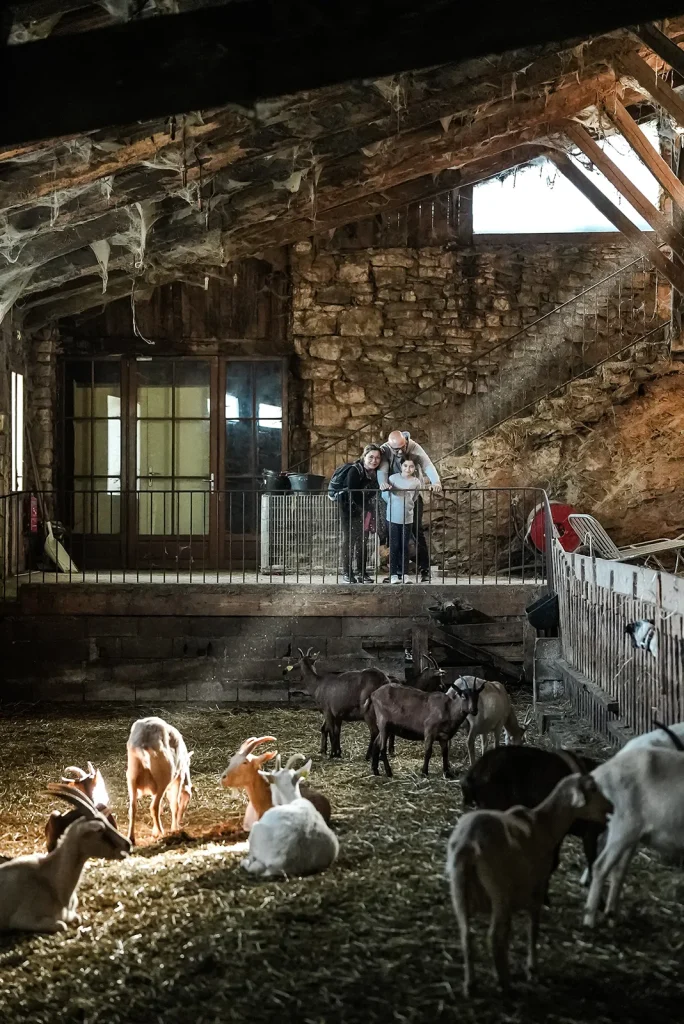 A family on a farm in the Cévennes
