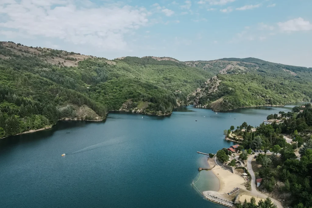 Aerial view of Lake Villefort