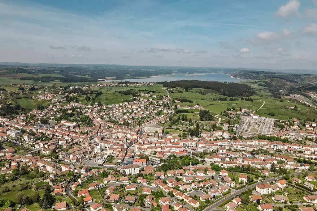 Aerial view of Langogne