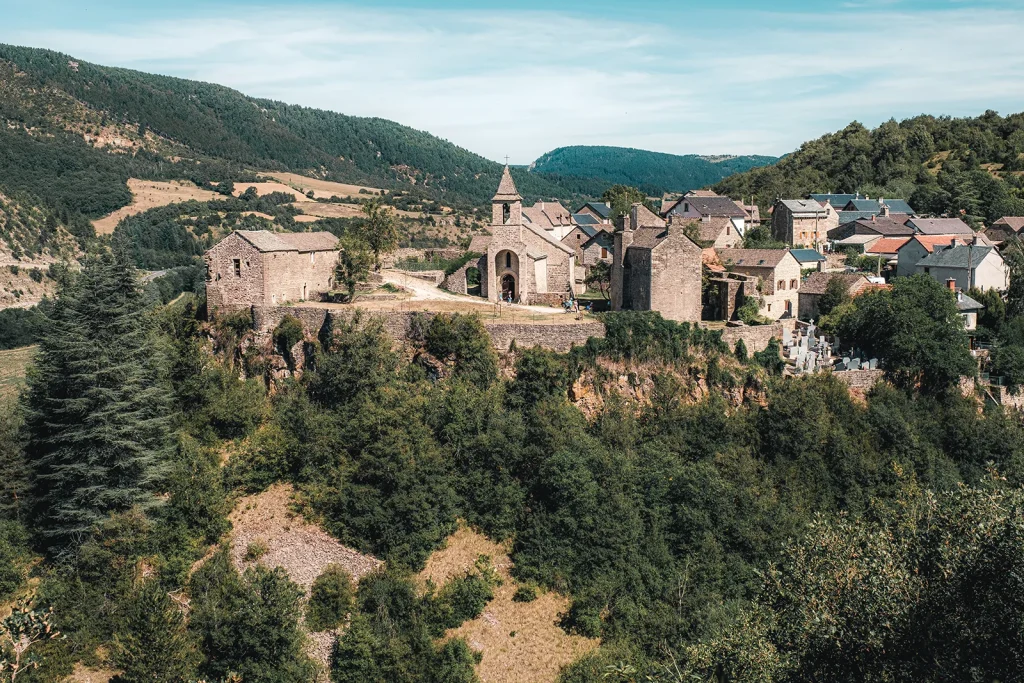 A drone’s-eye view of the village of Le Villard