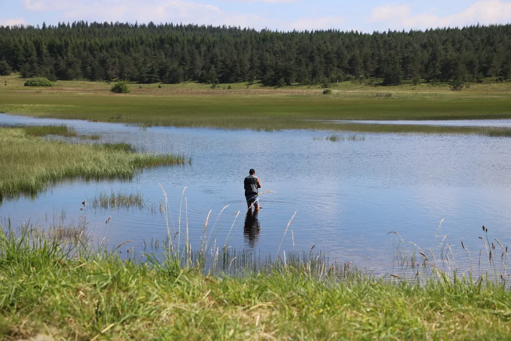 Fisherman at Barrandon Pond