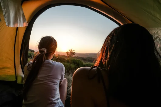 Bivouac sur le Mont-Lozère au coucher de soleil