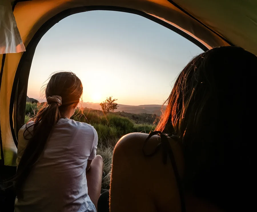 Bivouac au coucher de soleil