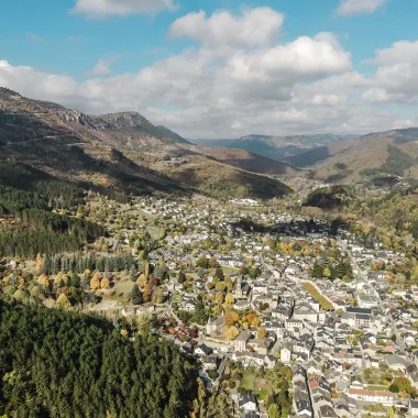 Vue aérienne sur Florac