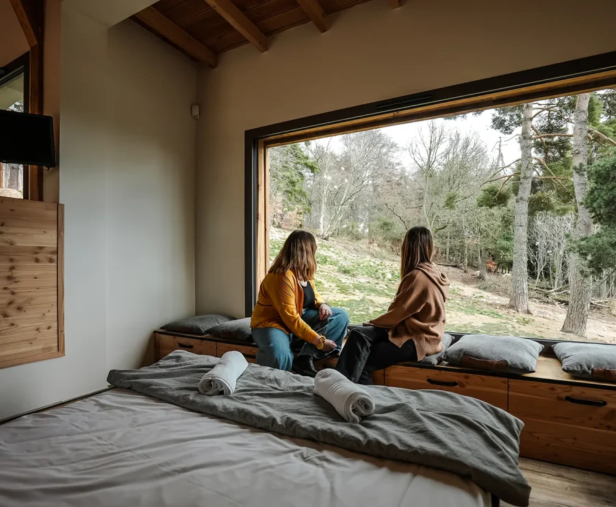 Tanière au parc des Loups du Gévaudan