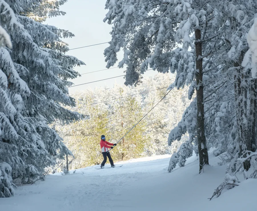 Skieur à la Station de ski du Bleymard