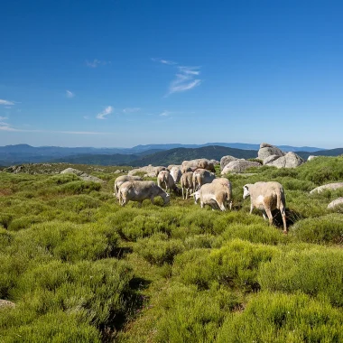 Berger et ses brebis sur le Mont-Lozère
