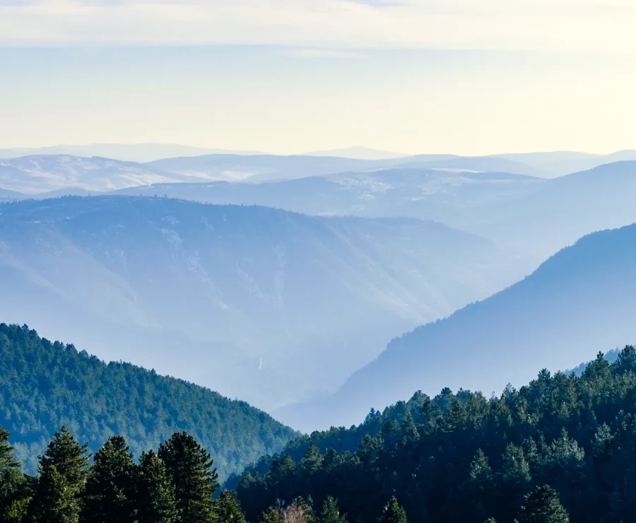 Les vallées cévenoles sous la brume